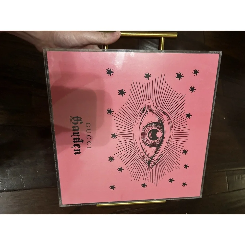 Tart By Taylor Large Handle Acrylic Tray Eye Pink Stars